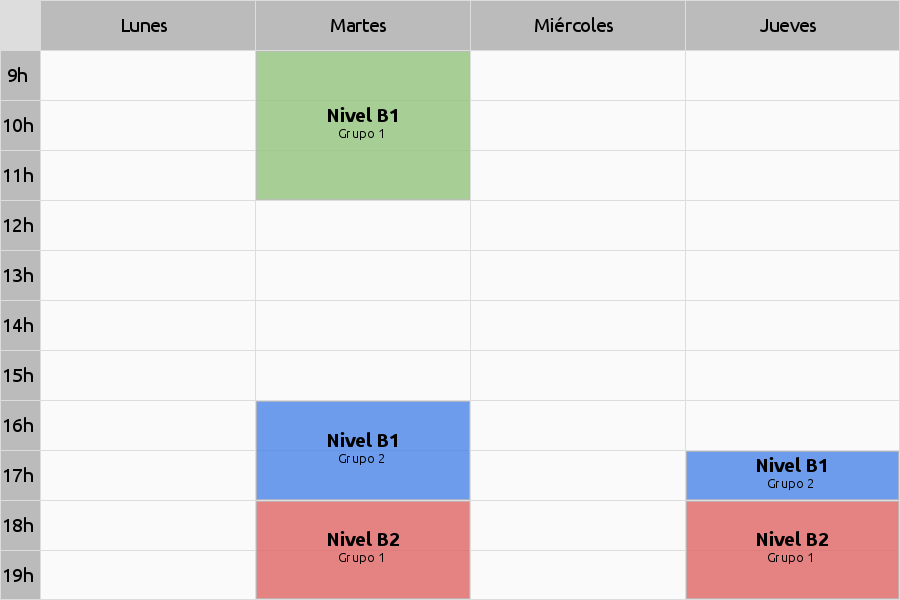 Horario de Inglés